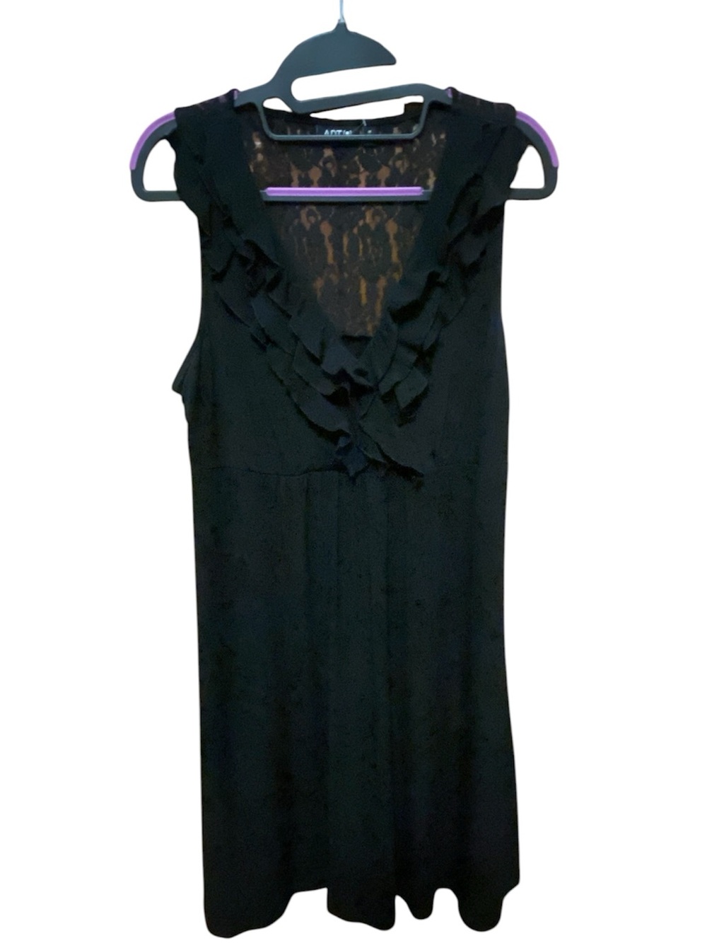 Apt 9 Black Ruffle V-Neck Sleeveless Women's dress